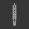 Water Vehicle Military Style Patrol Boat With White Hull Red Bottom Superstructure And Deck Equipment