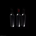 Technology Exhibition Hall Displaying Dark Wine Bottles With Red Black Caps And Label Sections