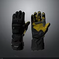 REAX Black And Yellow Protective Gloves With Grip Texture And Durable Material 3d model