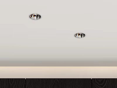 Downlights Spotlights Installation On White Ceiling Modern Interior With Wooden Details 3d model