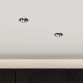 Downlights Spotlights Installation On White Ceiling Modern Interior With Wooden Details