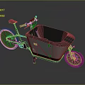 Modern Cargo Bicycle With Spacious Cargo Box Sturdy Frame And Practical Design For Urban Use 3d model