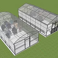 Outdoor Clothes Drying Structure With Metal Frame Glass Doors Transparent Roof And Hangers