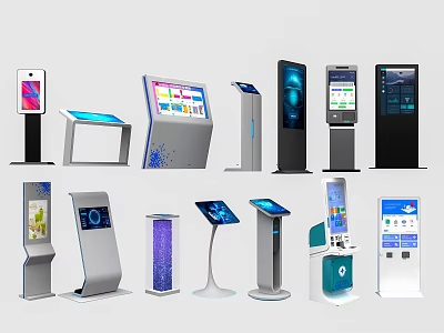 Smart Machines Self Service Terminals With Touchscreen Displays And Interactive Interfaces 3d model