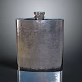 Silver Stainless Steel Flask With Brushed Surface And Screw Cap For Daily Use