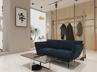 Modern Clothing Store Fur Shop 3d model