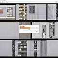 Study Bookcase Bookshelf Decorative Cabinet Wall Panel Sized Cabinet Locker Home Decoration Background Wall 3d model