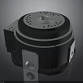 Industrial Rotary Device With Circular Structure Black Silver Housing And Multiple Holes For Machinery Use