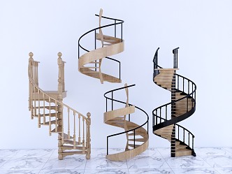 modern revolving staircase 3d model