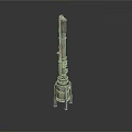 Metal Tower Like Industrial Equipment With Multi Layered Structure And Base Stand