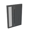 Modern Black Hinged Door With Vertical Stripes And Metal Hardware For Home Interior