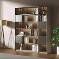 Nordic Bookcase Solid Wood Bookcase 3d model
