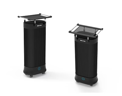 Rowenta Portable Vertical Air Purifiers With Top Covers And Wheels 3d model