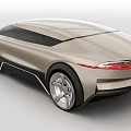 Futuristic Concept Car with Sleek Silver Body Design Large Wheels and Aerodynamic Lines