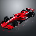 Red Formula Racing Car With Aerodynamic Design And Dragon Sponsor Logo