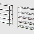 Stainless steel four-layer flat shelf grid shelf 3d model