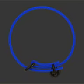 Blue Reflective Pet Collar With Black White Checkered Design And Bell