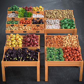 Nordic shelf fruit shelf combination 3d model