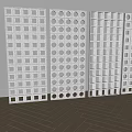 White Room Dividers With Different Geometric Cutout Patterns For Interior Spaces 3d model