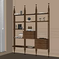 Modern Shelf Bookshelf Ornaments 3d model