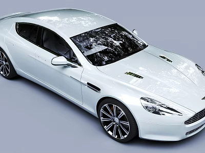White Luxury Sports Car With Sleek Design 3d model