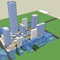 Modern Mixed Use Commercial Complex Featuring Tall Buildings And Urban Architecture