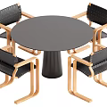 Middle-style dining tables and chairs 3d model