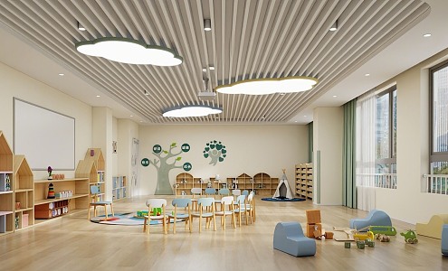 Modern Kindergarten Classroom 3d model