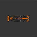 McLaren Black And Orange Race Car With Sponsor Logos And Colorful Wheels