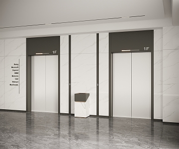 Modern Elevator Hall Elevator 3d model