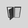 Black and White Hinged Doors With Contemporary Panel Design For Home Entrance