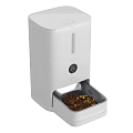 White Automatic Pet Feeder With Digital Display And Food Tray