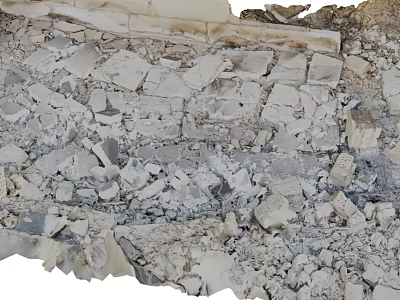 Scattered Construction Debris With Small And Large Broken Stones And Concrete 3d model