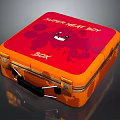 SUPER MEAT BOY BOX With Red Orange Design And Cartoon Character Art