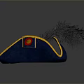 Daily Living Blue Hats Featuring Yellow Trim Red Badge and Black Feather
