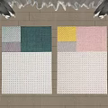 Modern Square Carpet Geometric Fabric Patchwork Carpet 3d model