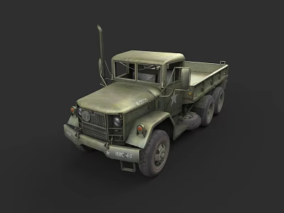 Military Green Six Wheel Utility Truck With Functional Design And Star Insignia 3d model
