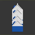 Various Sizes of Blue and White Milk Cartons with Blue Caps for Food Storage
