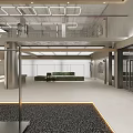 LIVVAN Modern Clothing Store Interior With Display Mannequin Bench And Green Plant