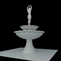 Classic White Two Tier Garden Fountain With Elegant Top Statue