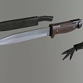 Sharp Blade Knife With Brown Handle And Multi Function Folding Tool