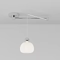 Modern Minimalist Pendant Light With White Shade And Metal Ceiling Bracket
