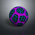 Colorful Decorative Sphere With Purple Blue Green Intricate Surface Patterns 3d model