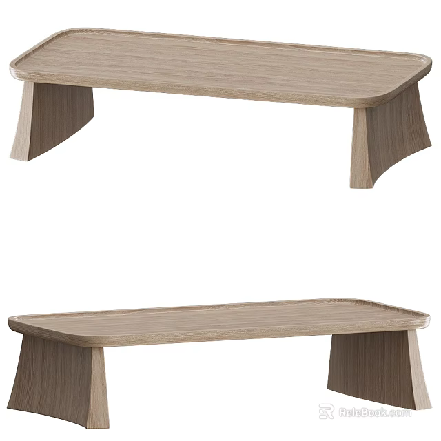 Modern Wooden Coffee Table With Minimalist Design And Stable Leg Structure 3d model 