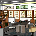Traditional Chinese Style Book Specialty Store With Wooden Shelves Calligraphy Decor And Display Furniture