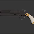 Vintage Revolver With Black Barrel Gold And Silver Grip Classic Design