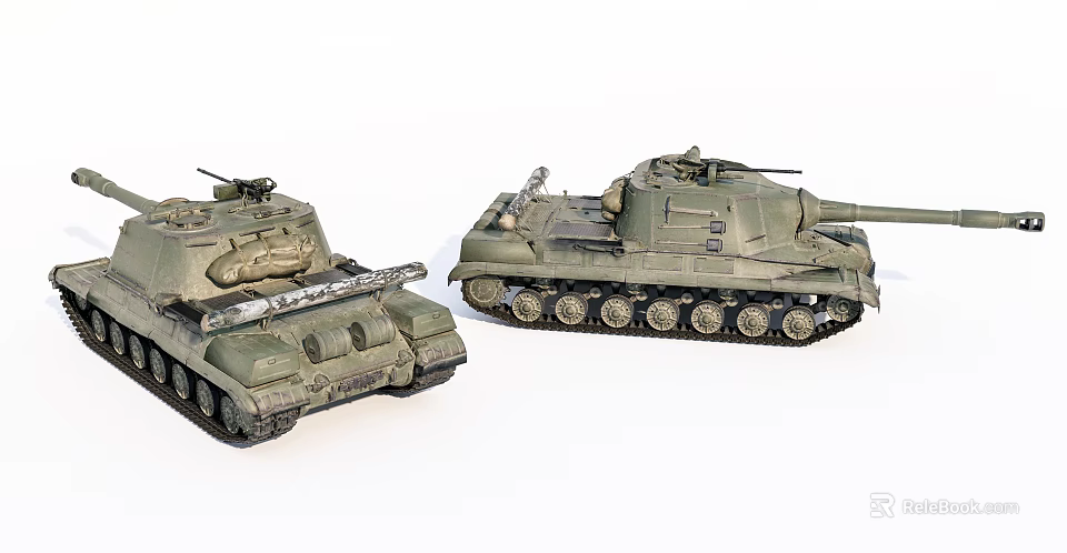 Detailed Military Tank Models Featuring Turret Cannon And Tracked Design 3d model 