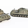 Detailed Military Tank Models Featuring Turret Cannon And Tracked Design