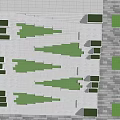 Modern Geometric Staircase Design With Green Landscaped Areas And Stone Steps