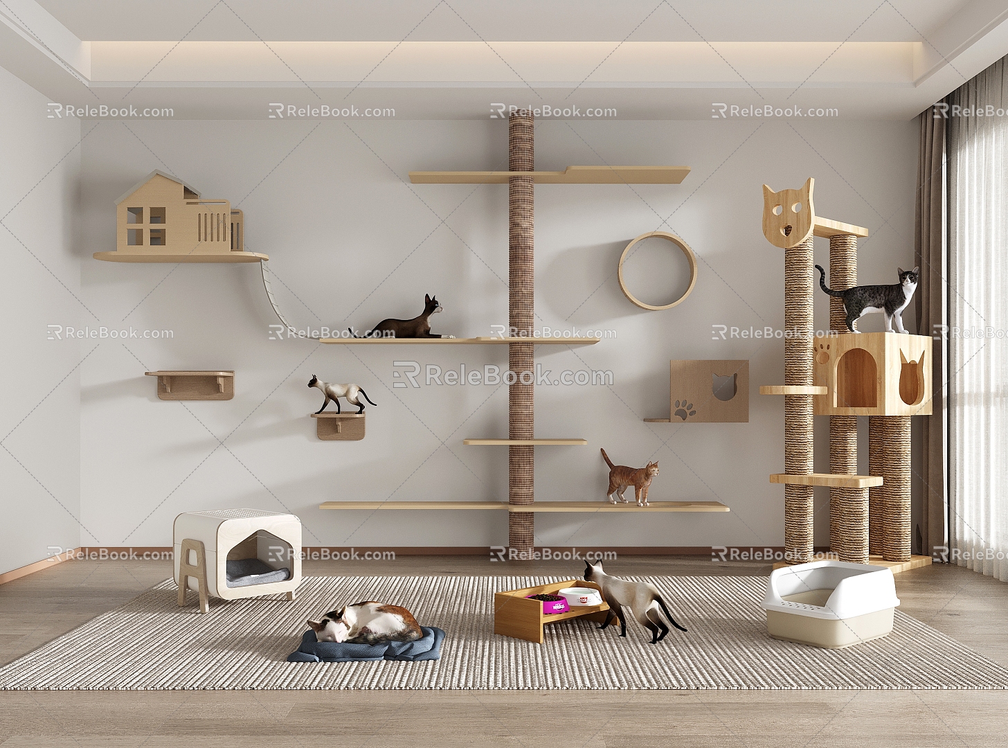 Cat Climbing Rack Cat Nest Cat Rack Cat Pet Cabinet Pet Supplies 3d model